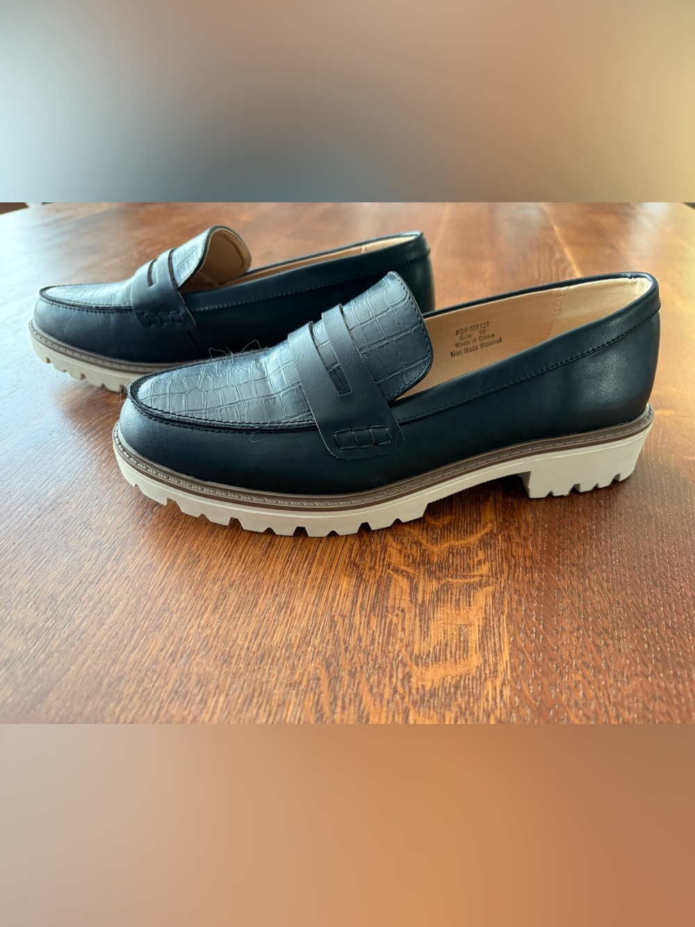 Lug Sole Black Loafers - Journee Collection - size 10